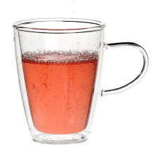 Double Wall Custom Glass Mug For Peppermint Tea